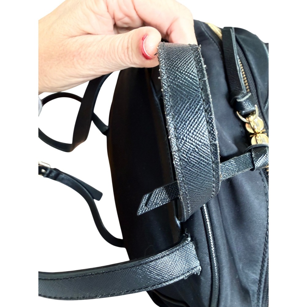 Kate Spade New York Black Nylon Saffiano Leather Backpack Classic with Dust Bag - Picture 9 of 16